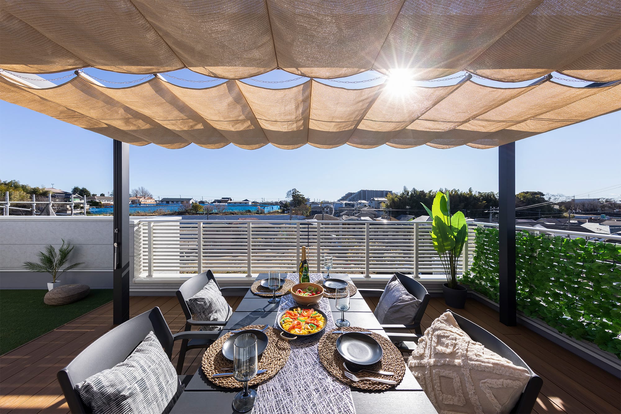 広々とした屋上でアウトドアが楽しめるソラニワ。