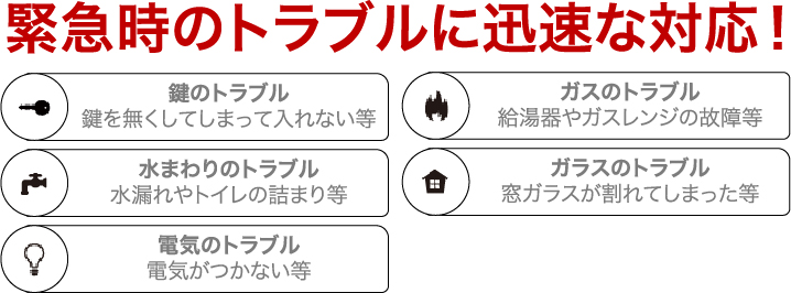 緊急時のトラブルに迅速に対応