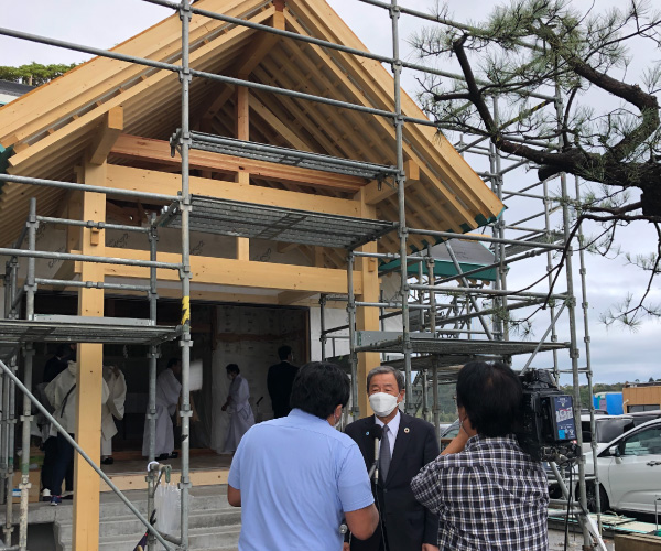 清神社上棟祭の様子