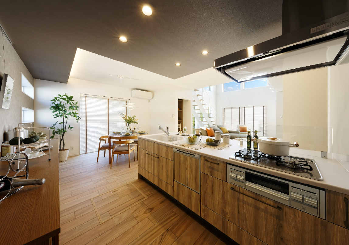 家族とつながるアイランドキッチン