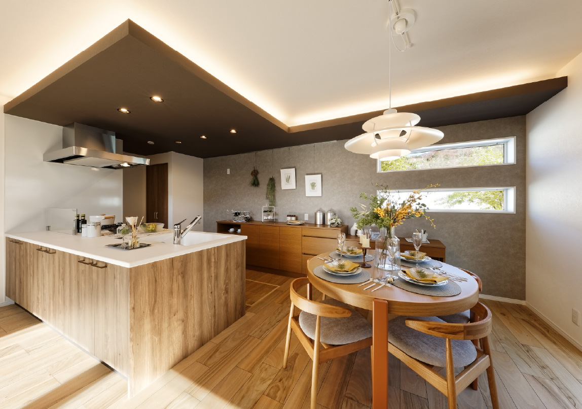 優しい光が差し込むダイニング・キッチン