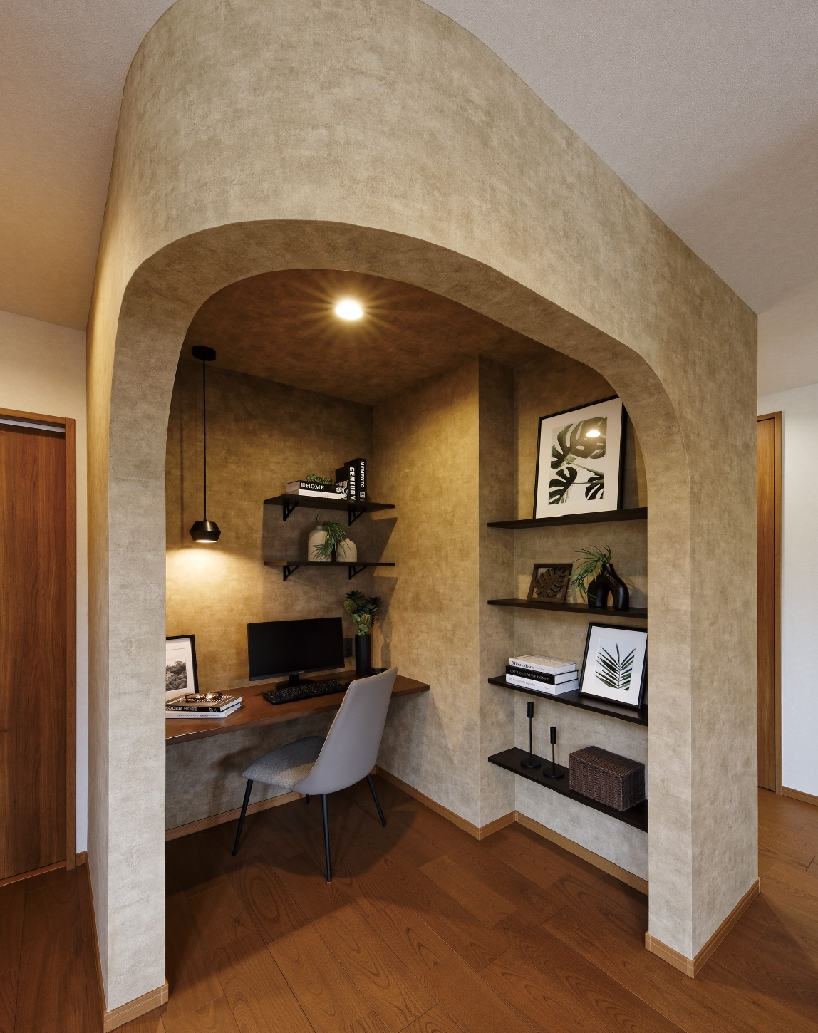 書斎やお子様の学習に便利なカウンタースペース