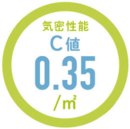 気密性能C値0.35/㎡