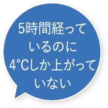 5時間経っているのに4℃しか上がっていない