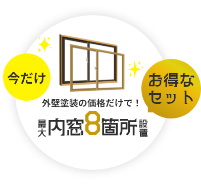 今だけ最大内窓8箇所設置